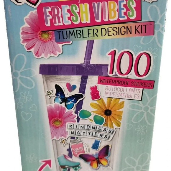 New Fashion Angels Fresh Vibes DIY Sticker Tumbler BPA Free Oops a Daisy - Picture 8 of 10